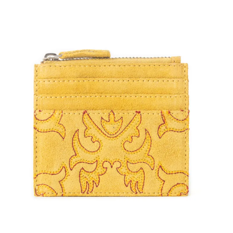 Cactus Sky Western Embroidered Credit Card Holder in Yellow sold by Myra Bag
