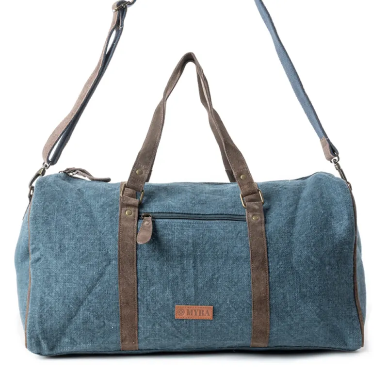 Rustic Roamer traveler Bag in Blue sold by Myra Bag