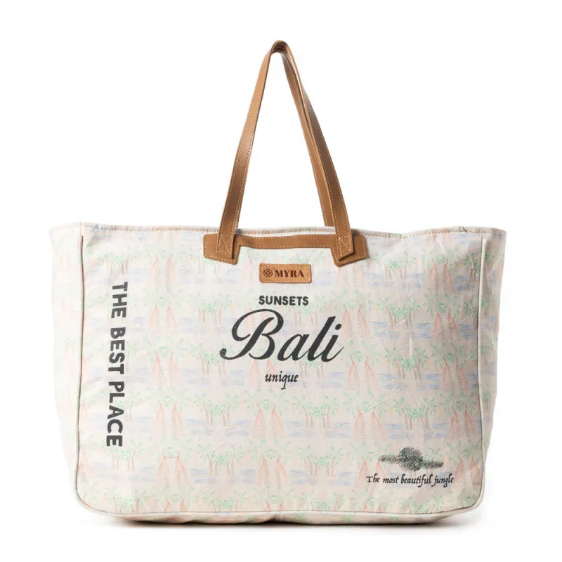 Bali Breeze Weekender Bag in Saddle Off-White sold by Myra Bag