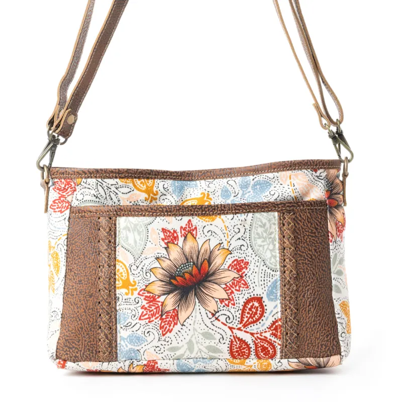 MesaTrail Dahlia Crossbody Bag in Wild Floral Print sold by Myra Bag