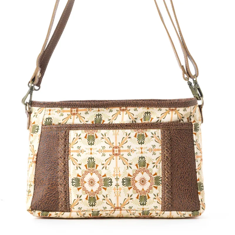 Wildflower Scroll Crossbody Bag in Heritage Beige sold by Myra Bag