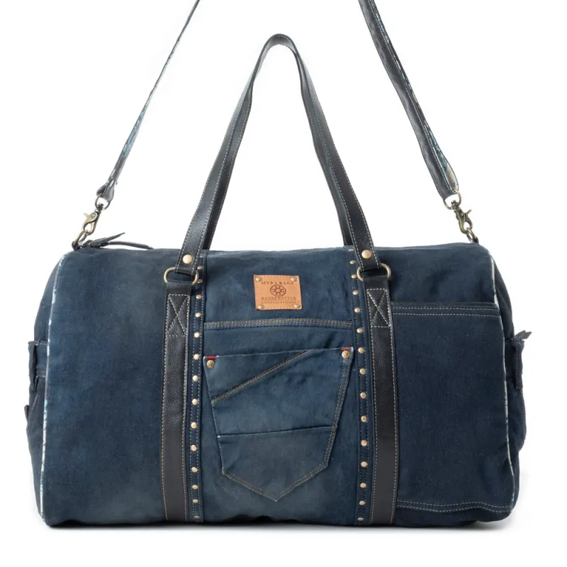 Wildberry Voyager Traveler Bag in Blue sold by Myra Bag
