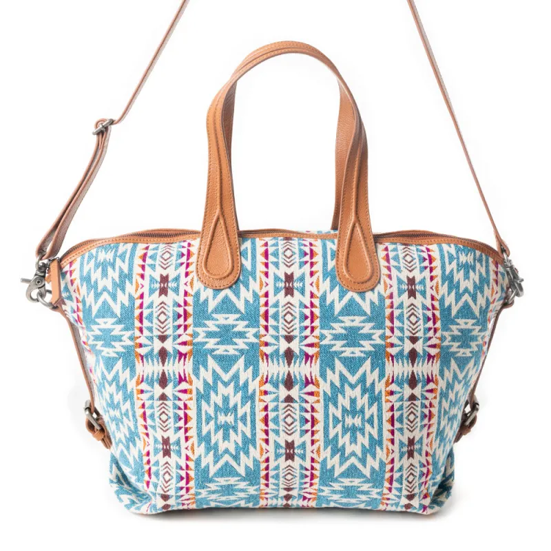 Aztec Breeze Weekender Bag in Cerulean Blue sold by Myra Bag