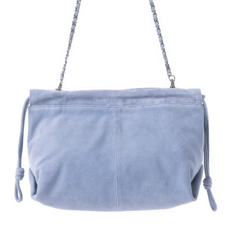Wanderlust Suede Shoulder Bag in Blue sold by Myra Bag