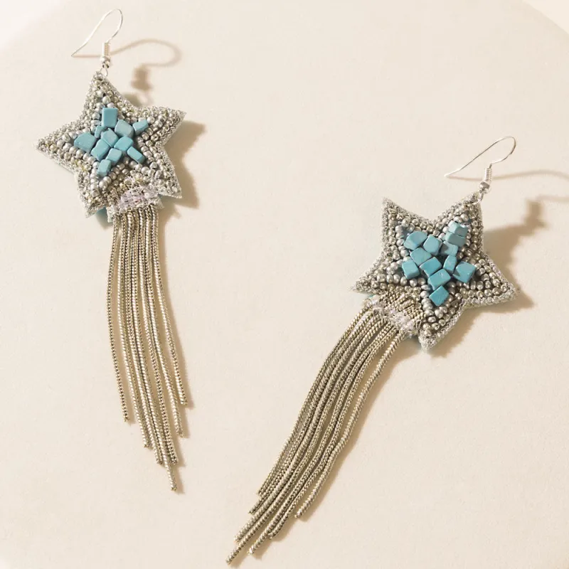 The Loretta Earrings in Sky Silver sold by Myra Bag