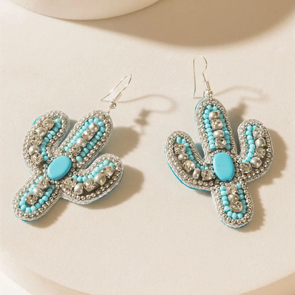 Jolene Bloom Earrings in Cactus Blue sold by Myra Bag