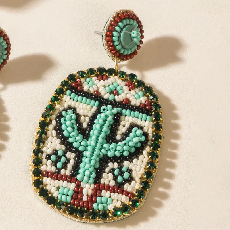 Tucson Bloomers Earrings in Sunstone Teal sold by Myra Bag