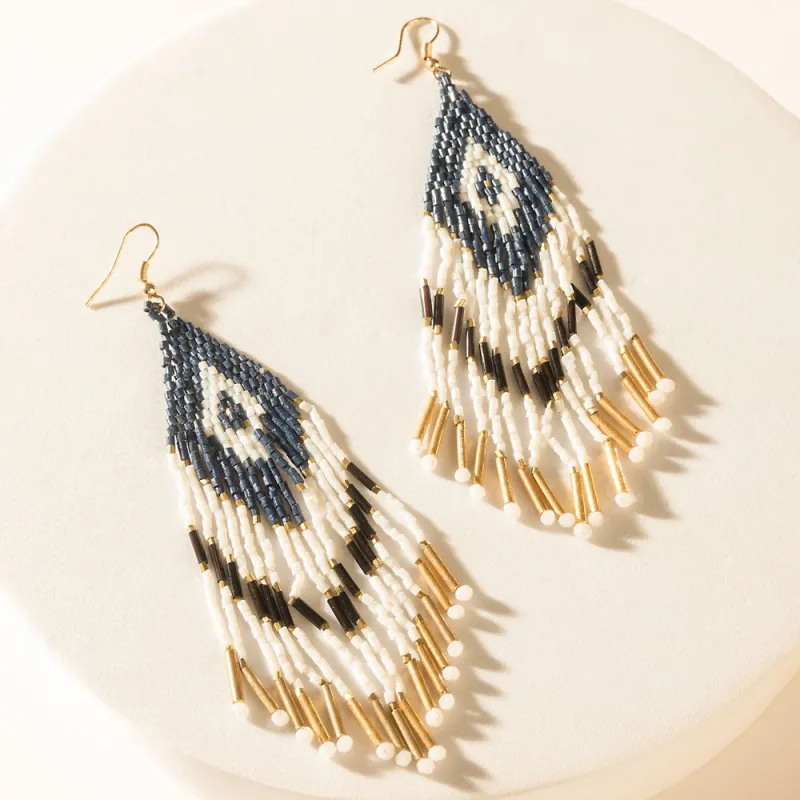 Cheyenne Fringe Earrings in Gold Dust sold by Myra Bag
