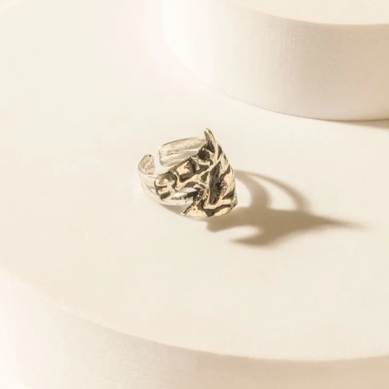 Wild Rein Rebel Ring in Night Silver sold by Myra Bag