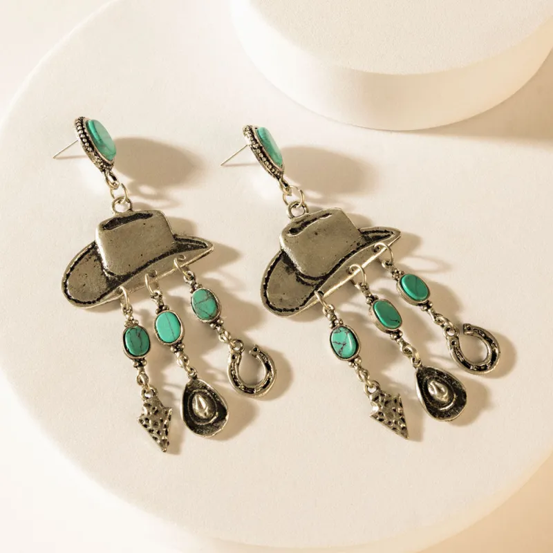 Ranch Queen Earrings in Saddle Silver sold by Myra Bag