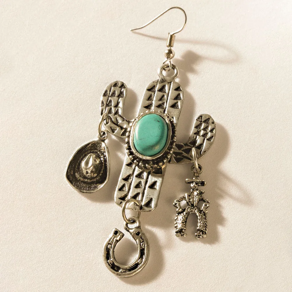 Cactus Charm Earrings in Rodeo Silver sold by Myra Bag product image thumbnail 2