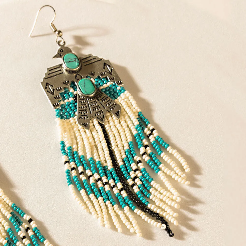 Mystic Mesa Beaded Earrings in Turquoise Trail sold by Myra Bag product image thumbnail 2