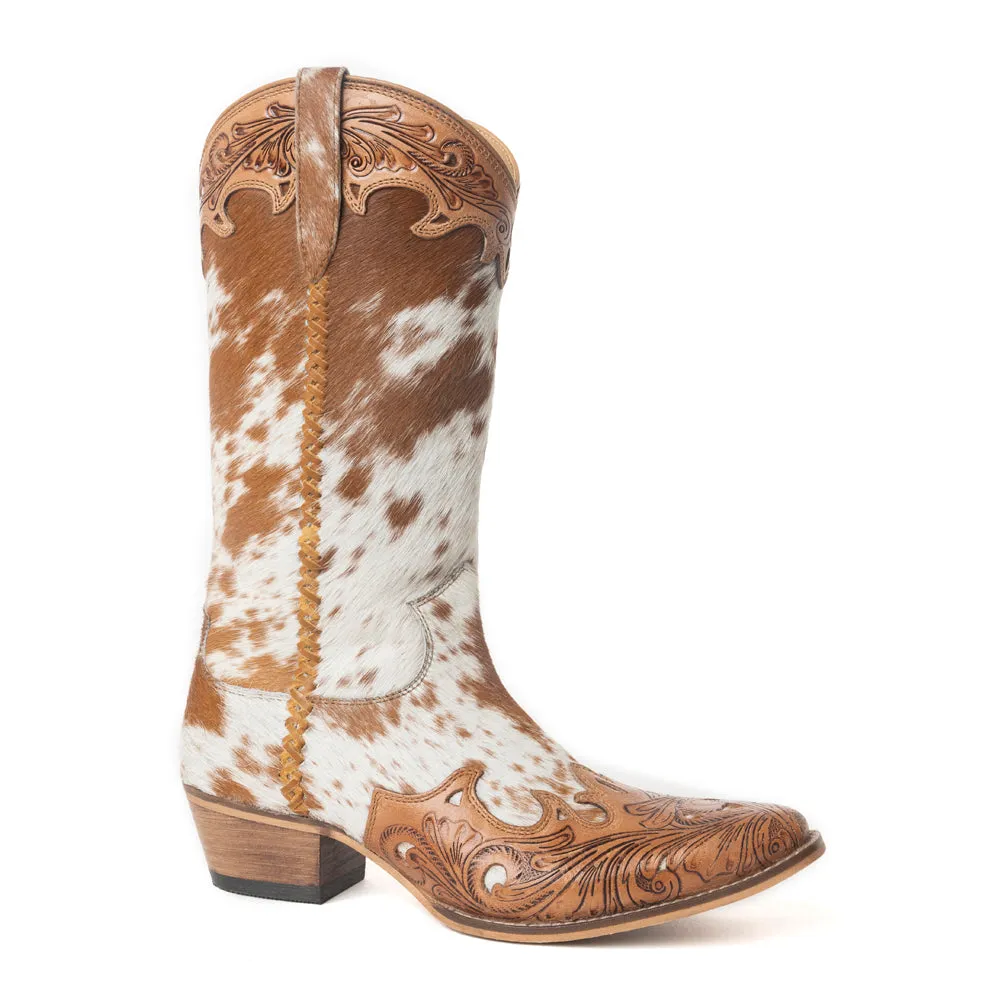 Dakota Dust Handtooled Boots in Tan & White sold by Myra Bag product image thumbnail 2