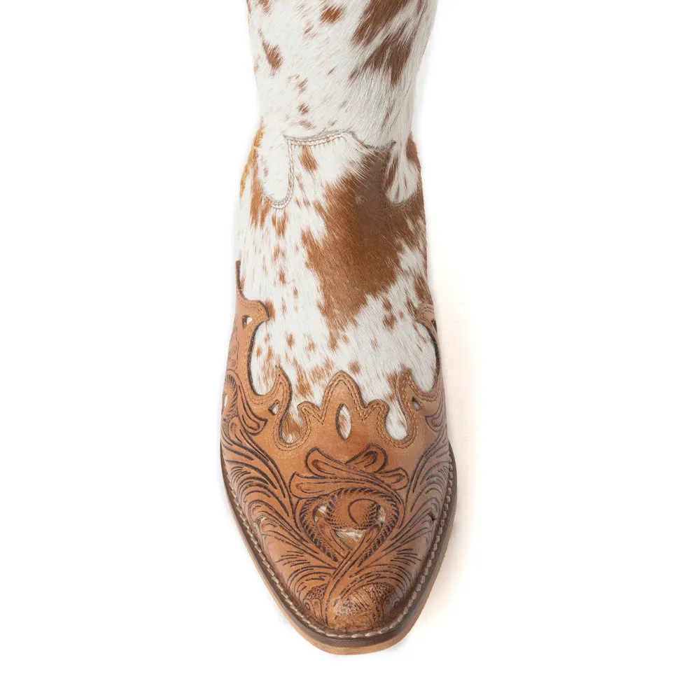 Dakota Dust Handtooled Boots in Tan & White sold by Myra Bag product image thumbnail 3