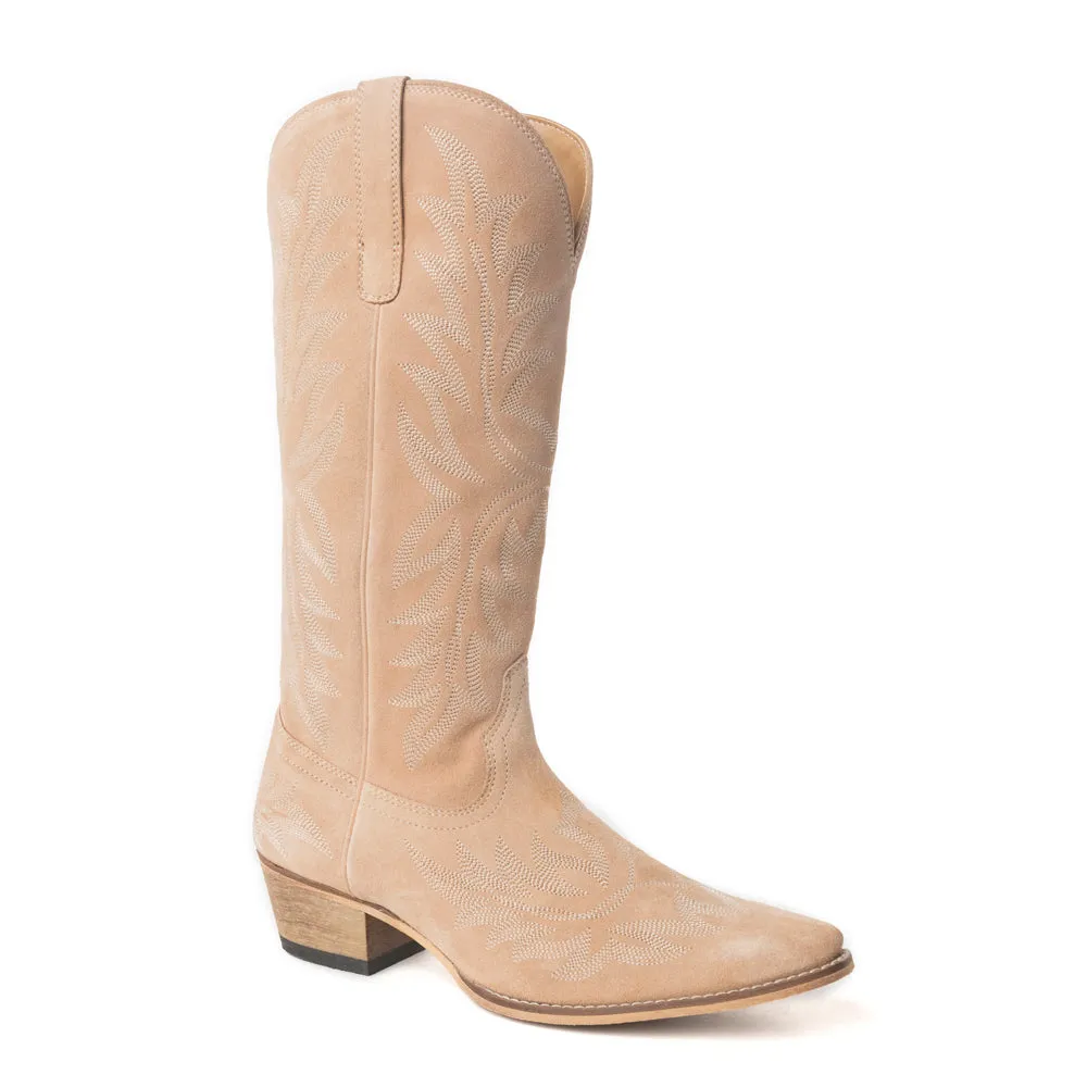 Midnight Trail Embroidered Leather Boots in Shadow Beige sold by Myra Bag product image thumbnail 2