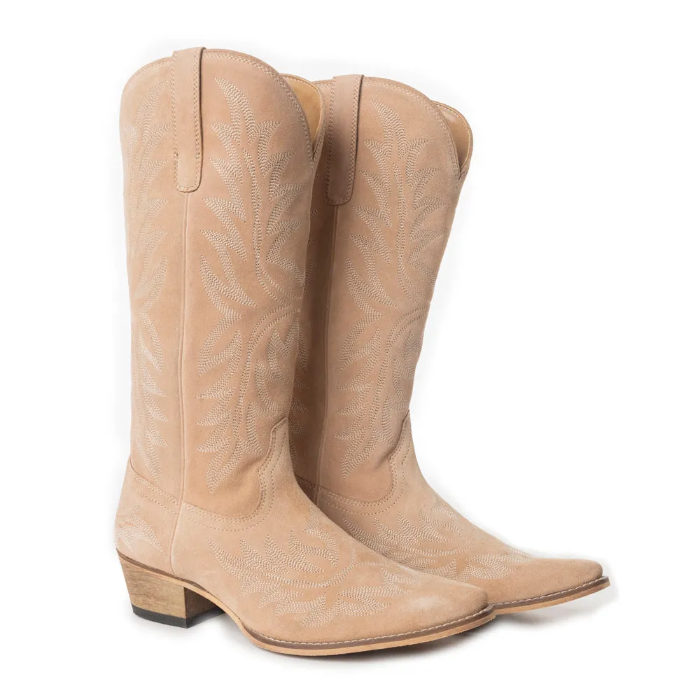 Midnight Trail Embroidered Leather Boots in Shadow Beige sold by Myra Bag product image thumbnail 4