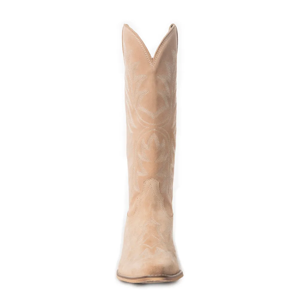 Midnight Trail Embroidered Leather Boots in Shadow Beige sold by Myra Bag product image thumbnail 5