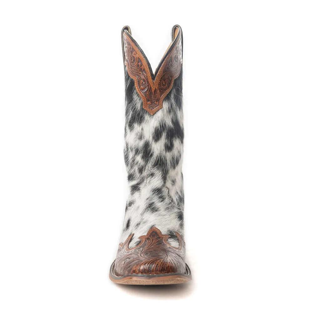 Mesa Cloud Handtooled Leather Boots in Black & White sold by Myra Bag product image thumbnail 5
