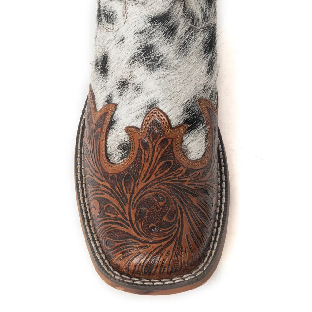 Mesa Cloud Handtooled Leather Boots in Black & White sold by Myra Bag product image thumbnail 3