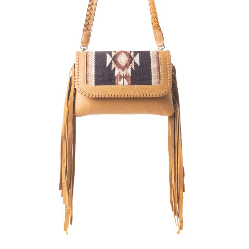Desert Bonefire Crossbody Bag in Ochre Brown sold by Myra Bag