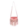 Wild West Fringe Leather Crossbody Bag in Pink sold by Myra Bag