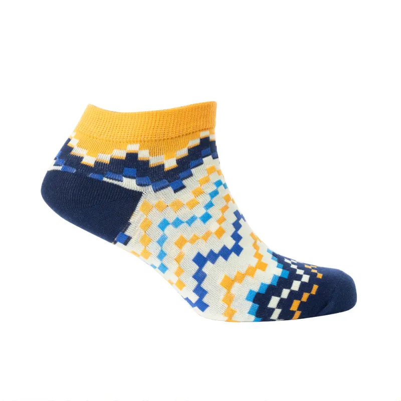 � Jade Valley PixieAnkle Socks In Blue & Yellow (100% off) sold by Myra Bag