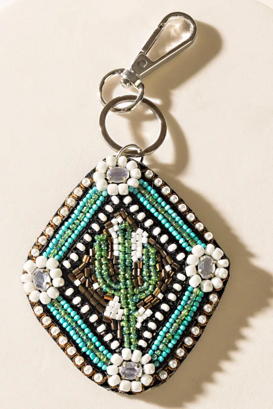 Suzanna Sunset Keychain in Electric Blue sold by Myra Bag