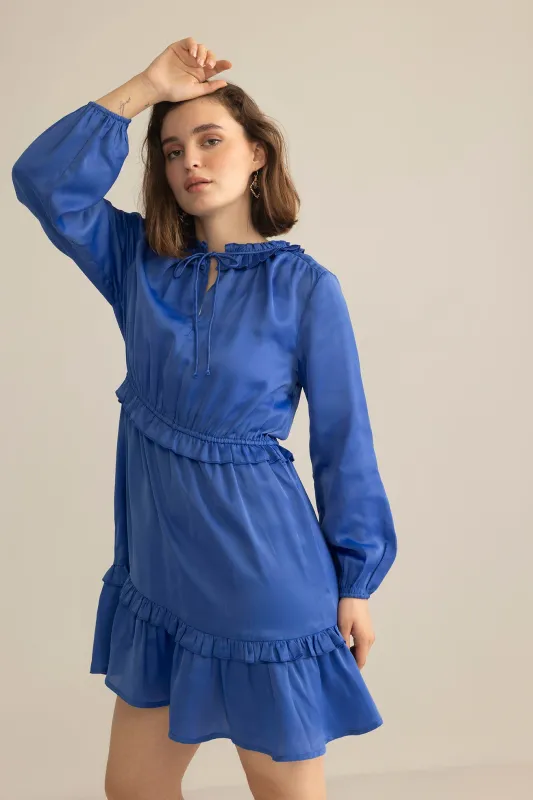 Wildflower Waltz Midi Dress in River Blue sold by Myra Bag