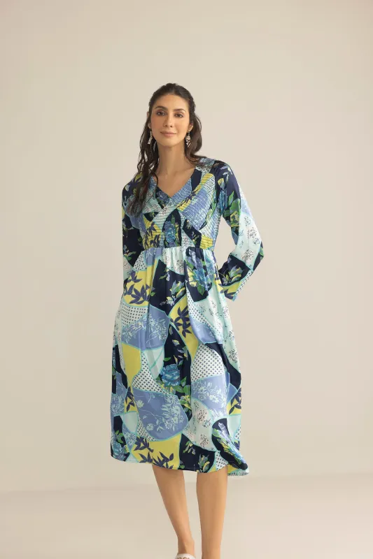 The KaleidoDream Long Dress in Lavender White sold by Myra Bag