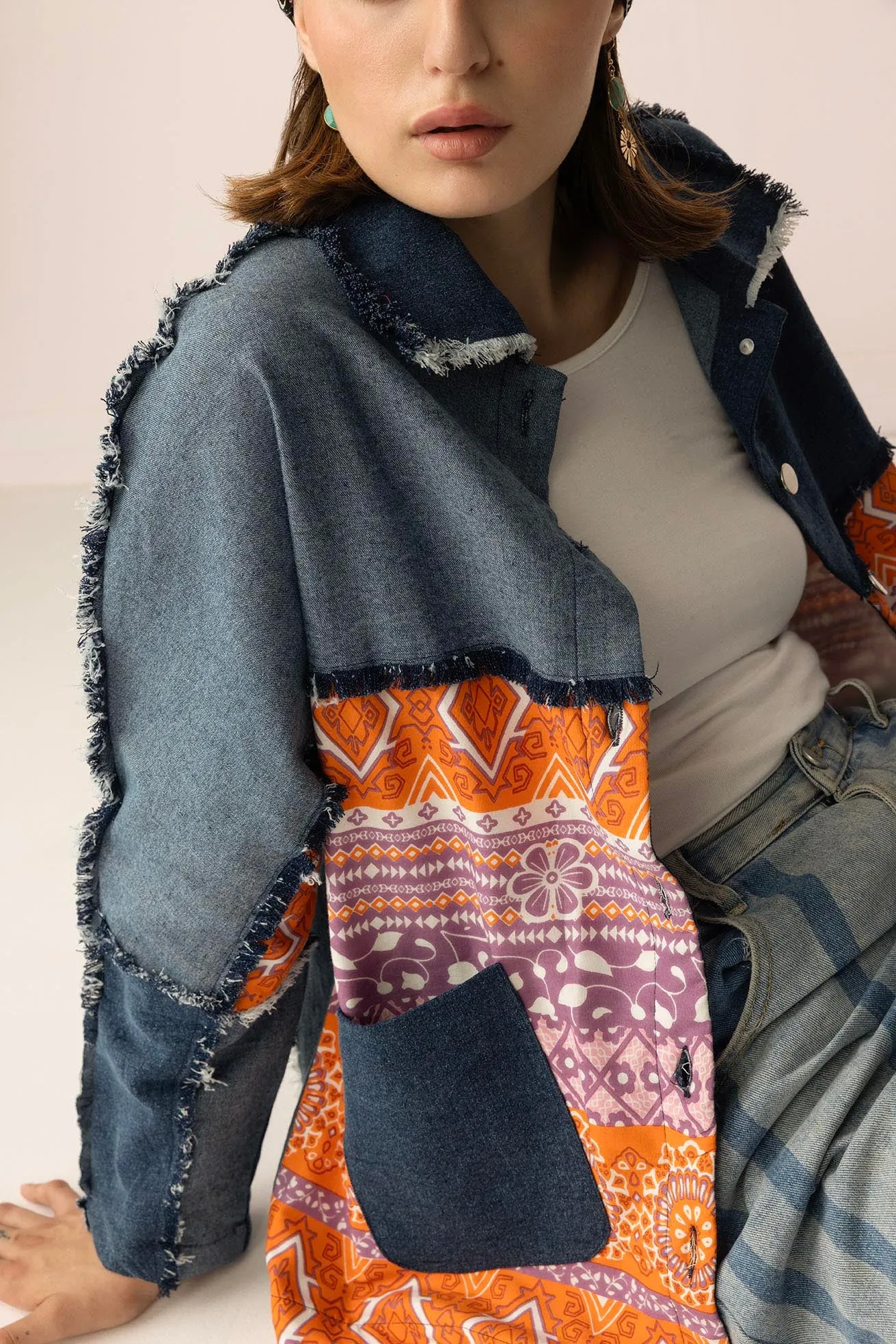 The Tessa Dune Shacket in Copper Denim sold by Myra Bag product image thumbnail 4