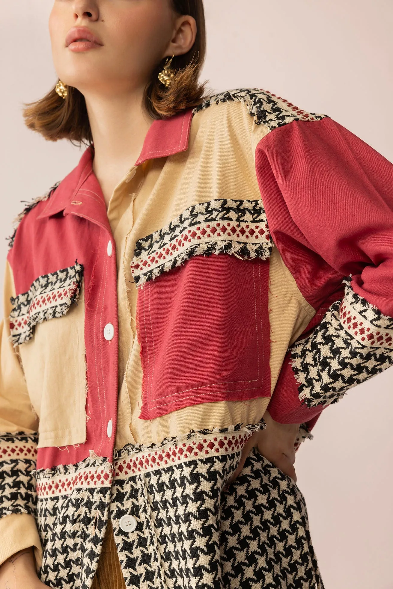 Mabel’s Moonshine Stitch Shacket in Red Clay sold by Myra Bag product image thumbnail 4