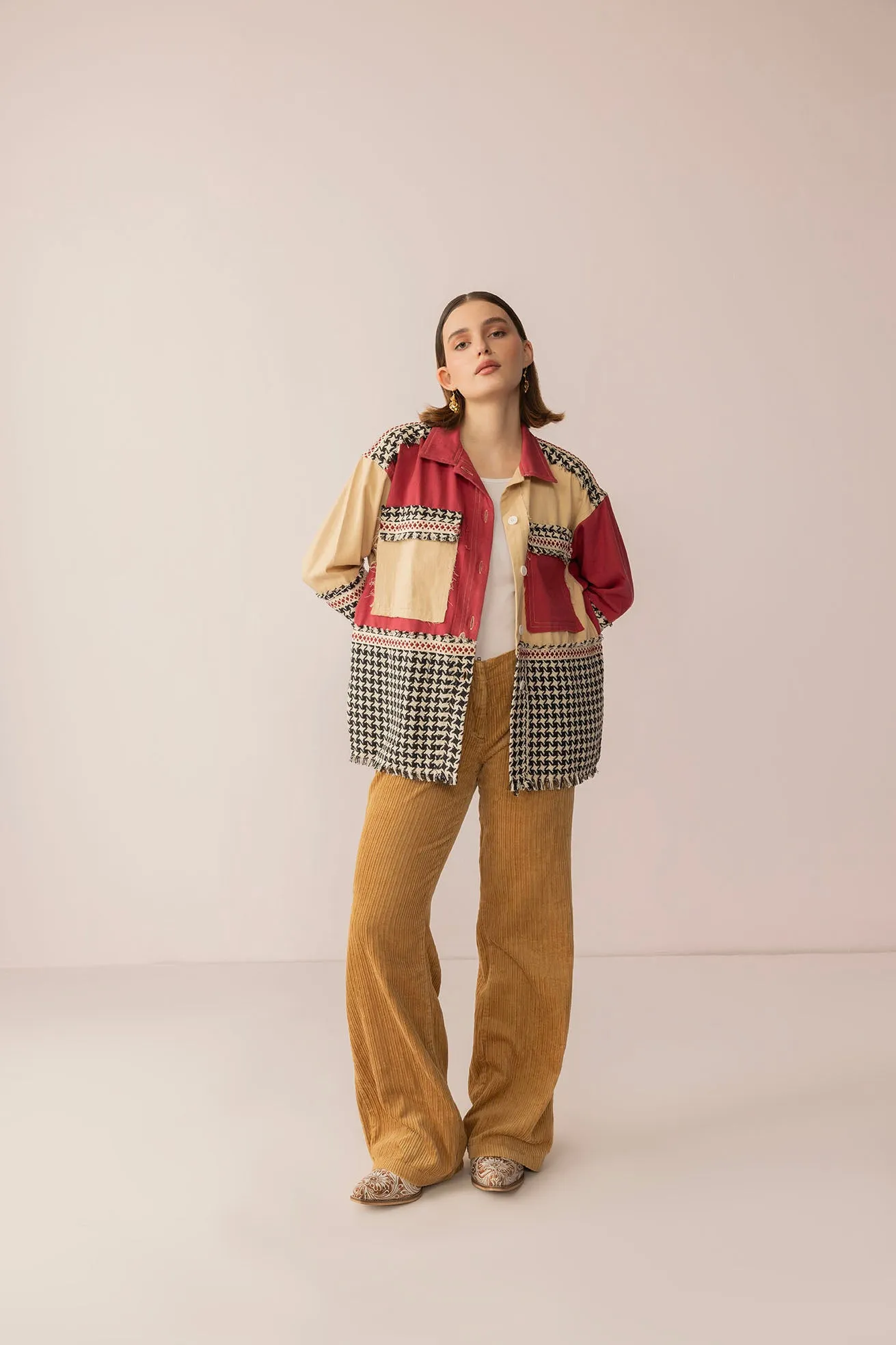 Mabel’s Moonshine Stitch Shacket in Red Clay sold by Myra Bag product image thumbnail 5