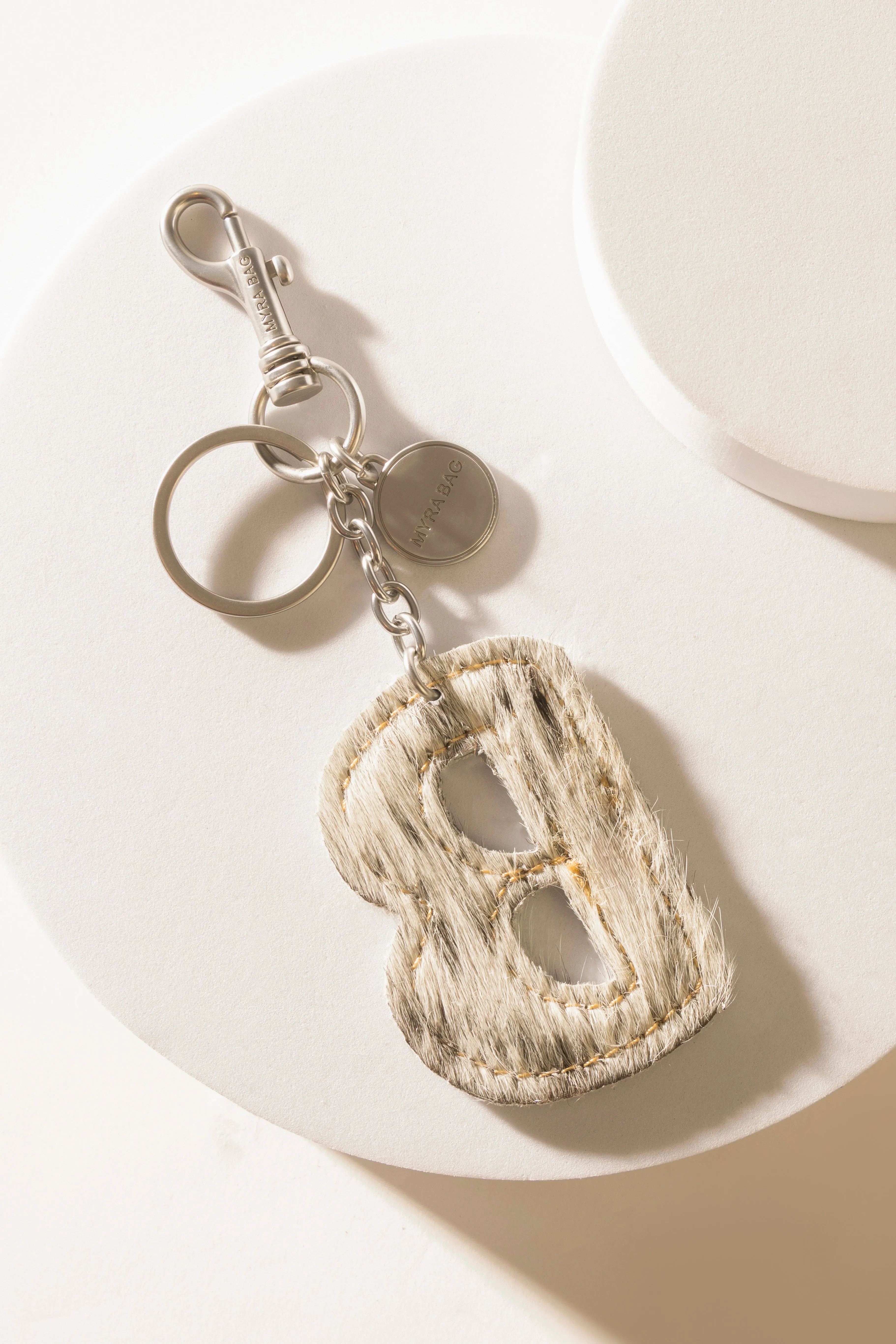 Alpha 'B' Hairon Bag Charm in Black & White sold by Myra Bag product image thumbnail 2