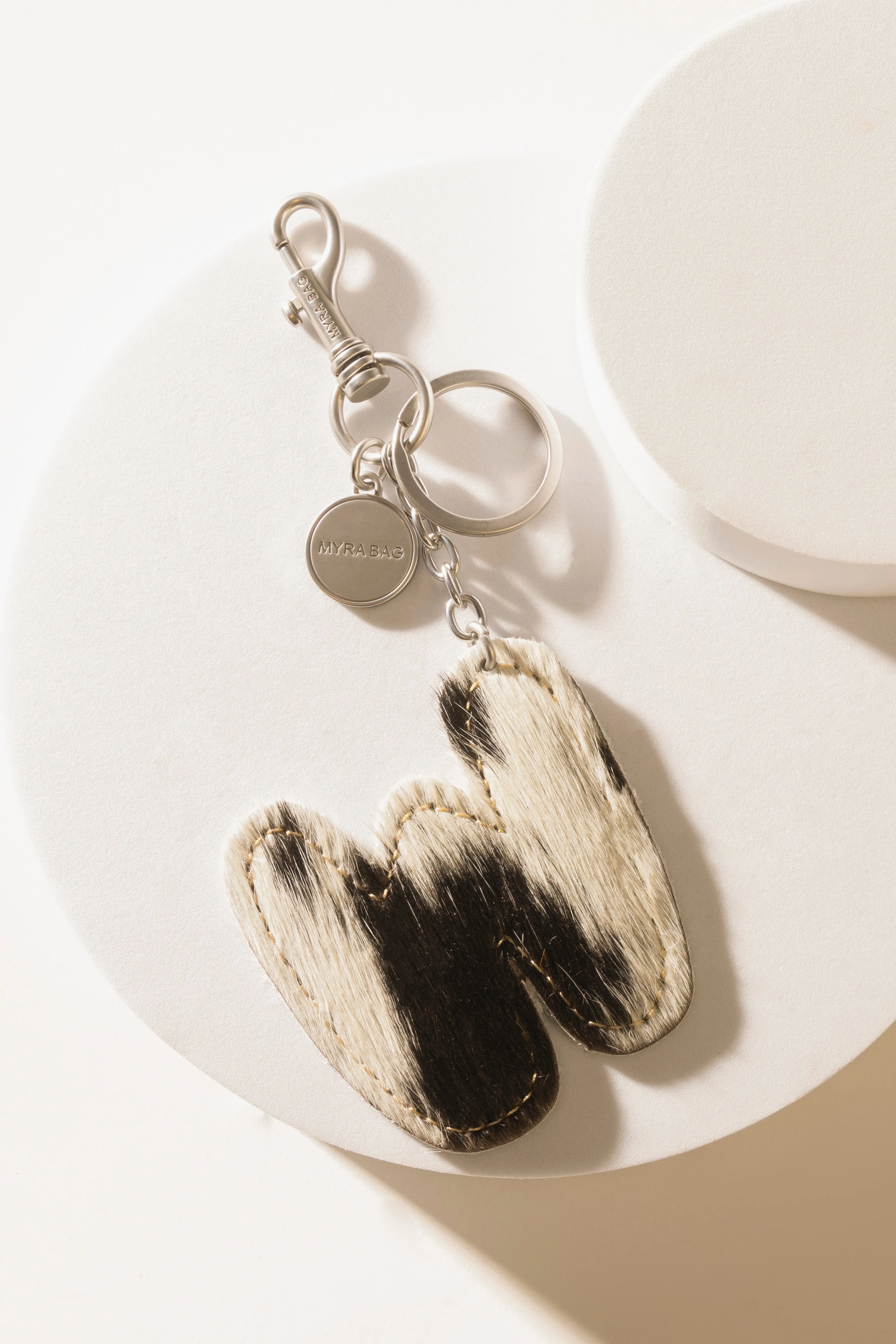 Alpha 'W' Hairon Bag Charm in Black & White sold by Myra Bag