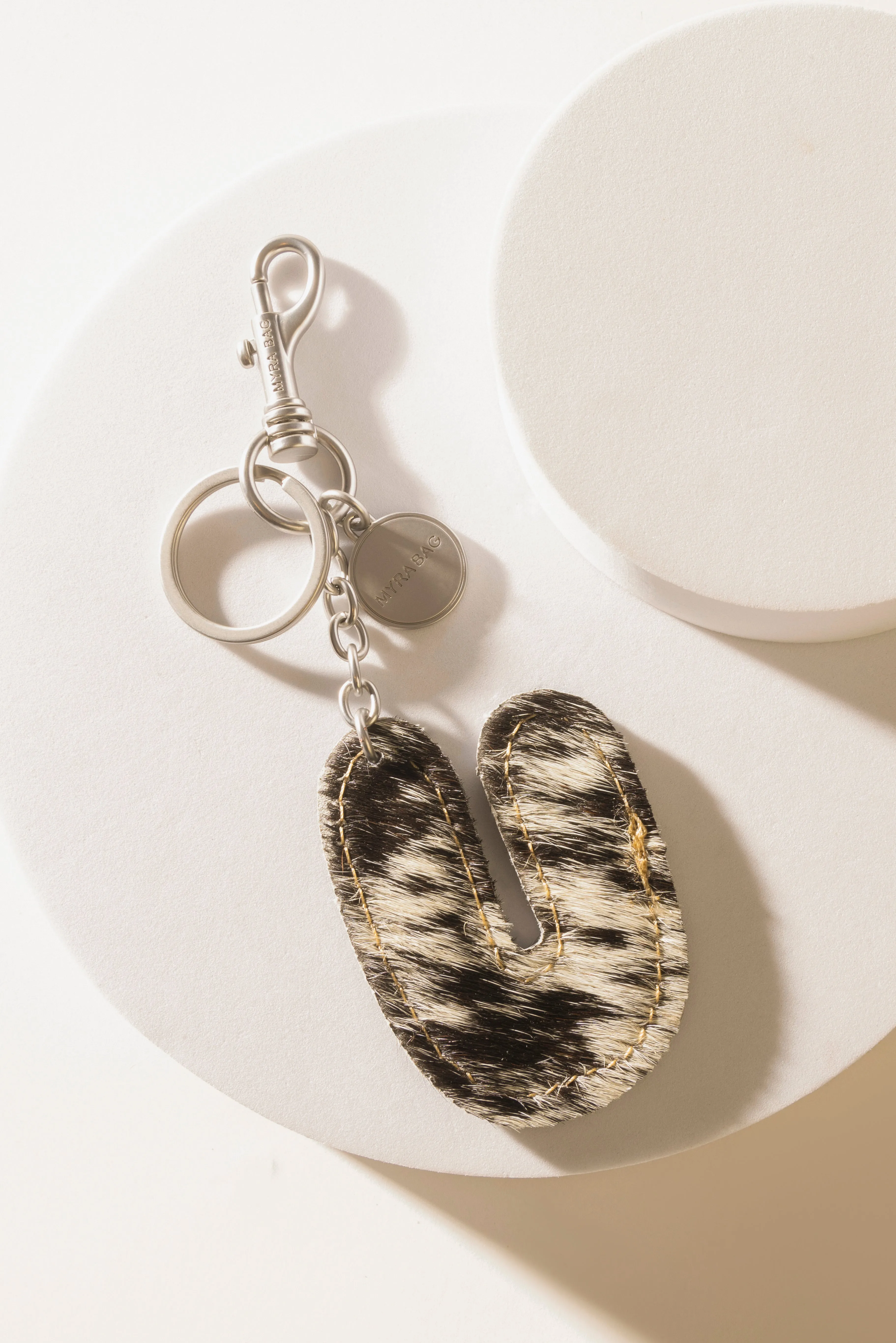 Alpha 'U' Hairon Bag Charm in Black & White sold by Myra Bag product image thumbnail 2