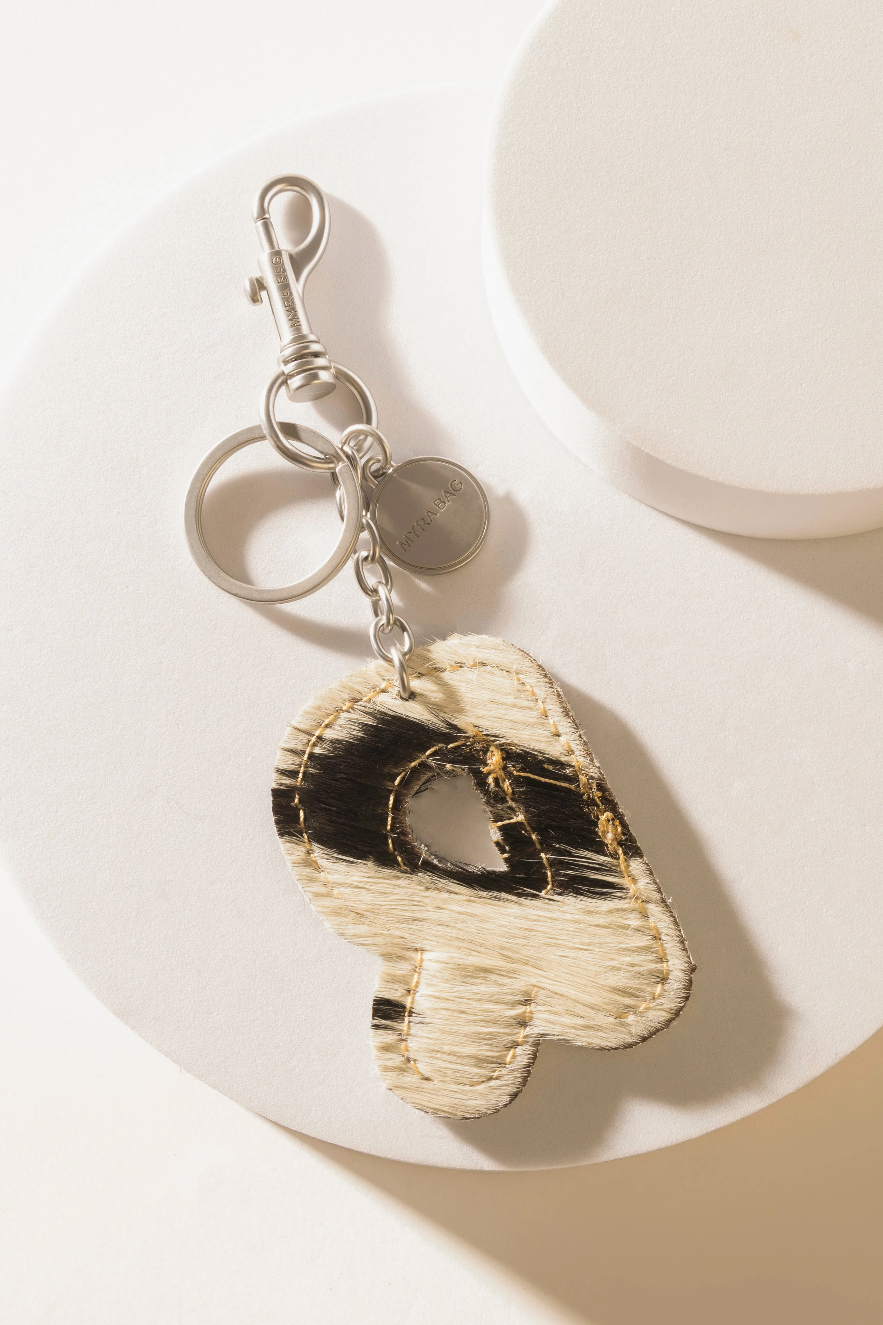 Alpha 'R' Hairon Bag Charm in Black & White sold by Myra Bag product image thumbnail 2