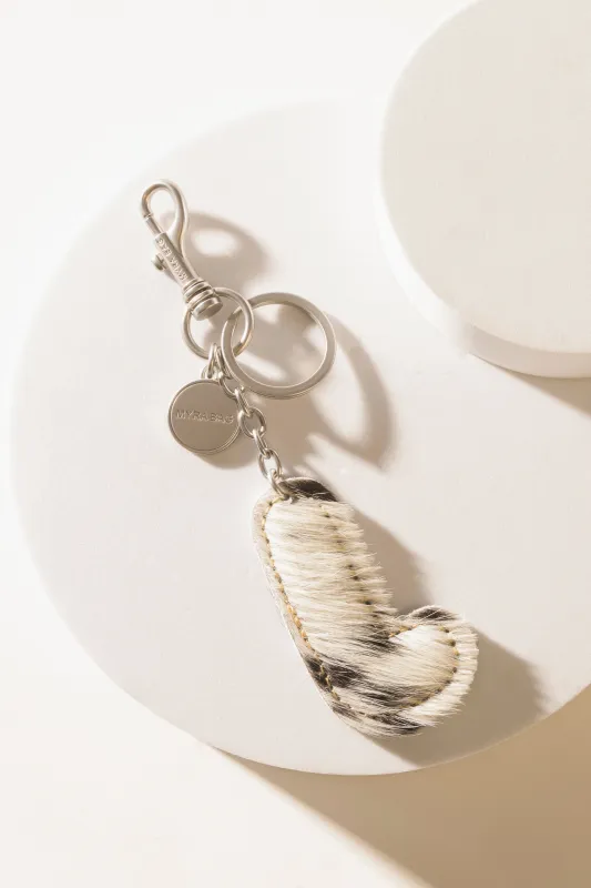 Alpha 'L' Hairon Bag Charm in Black & White sold by Myra Bag