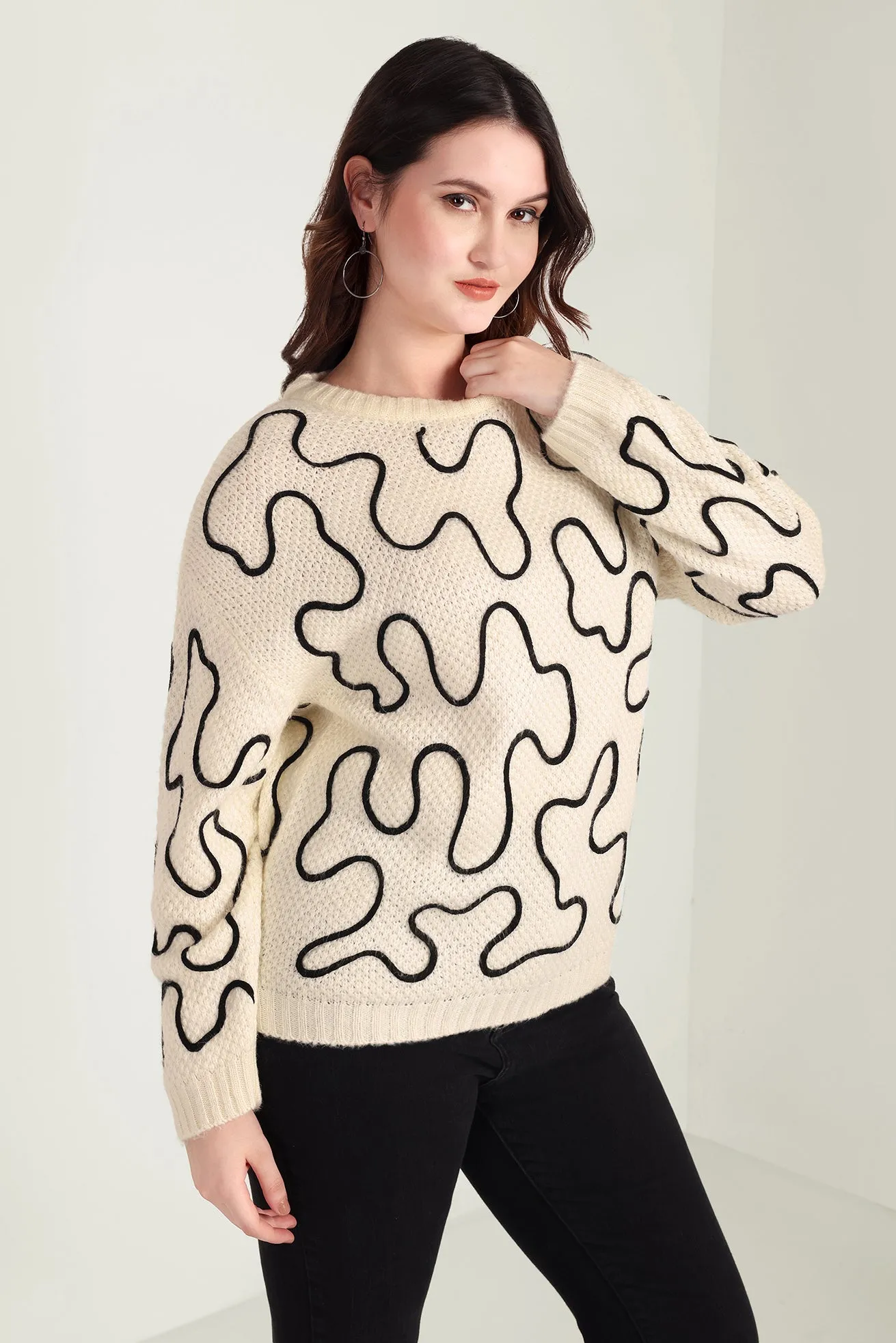 Twist of West Knitted Sweater in Canyon White sold by Myra Bag product image thumbnail 2