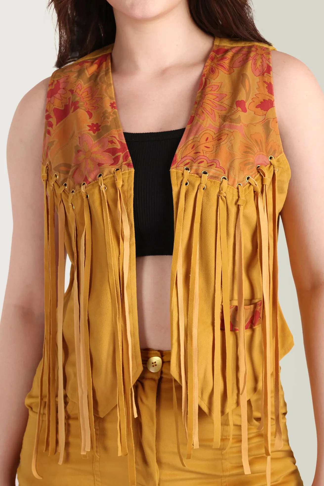 The Jolene Fringe Two Piece Set in Saddle Gold sold by Myra Bag product image thumbnail 5