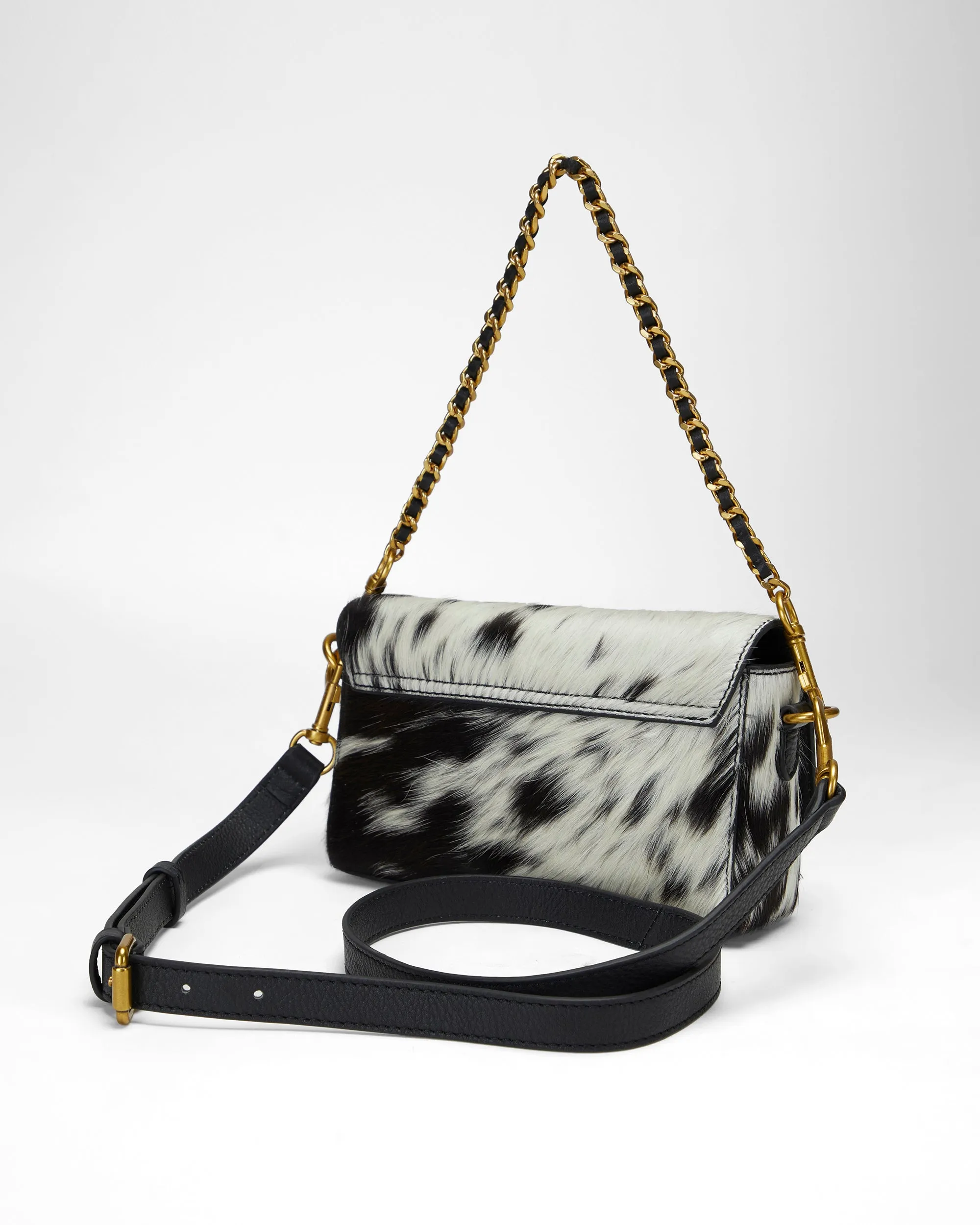 Loyal West Savi Mini Bag In Black & White Cowhide sold by Myra Bag product image thumbnail 3