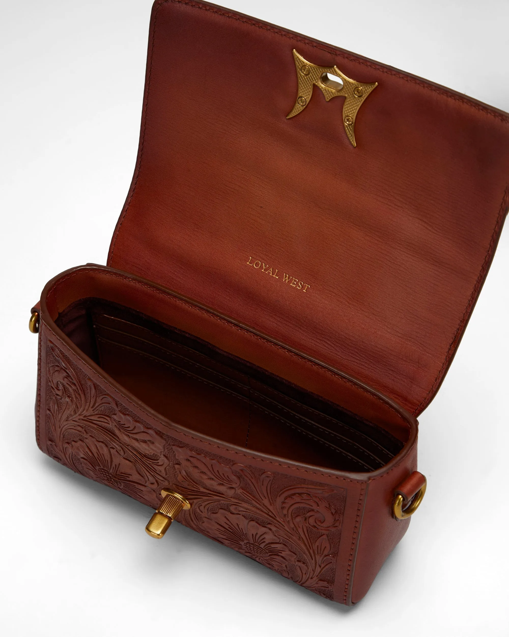 Loyal West Savi Mini Bag In Handtooled Leather sold by Myra Bag product image thumbnail 4