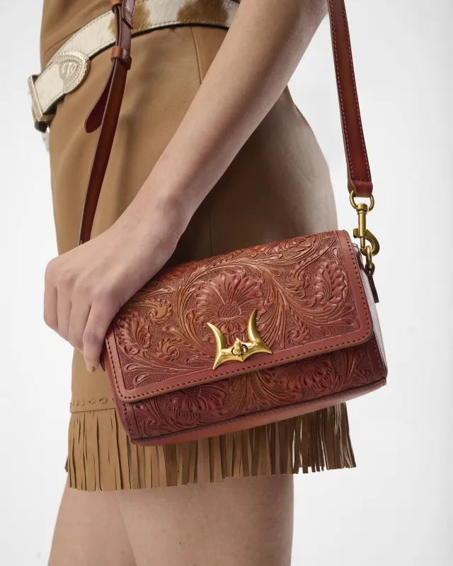 Loyal West Savi Mini Bag In Handtooled Leather sold by Myra Bag