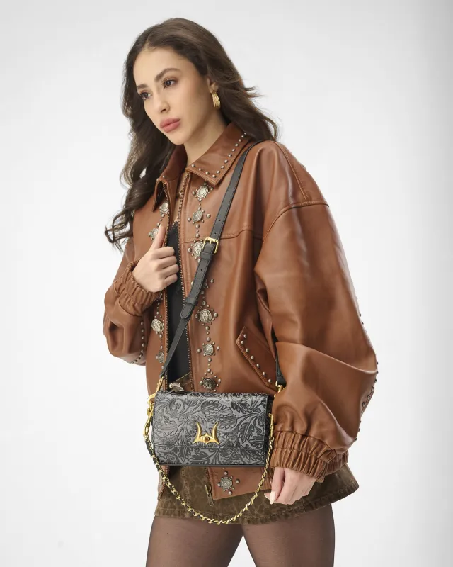 Loyal West Savi Mini Bag In Calf Leather - Black sold by Myra Bag