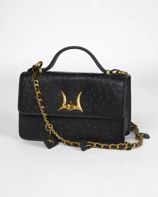 Loyal West Heart Charm Chain In Black Calf Leather (2 In 1 Crossbody Chain) sold by Myra Bag