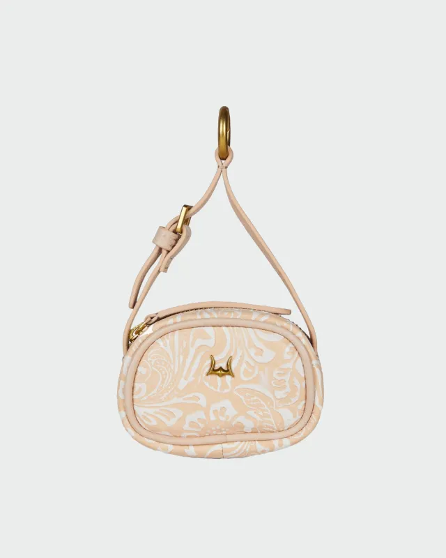 Loyal West Sophia Micro Bag Charm In Hand Finished Embossed Leather - White sold by Myra Bag