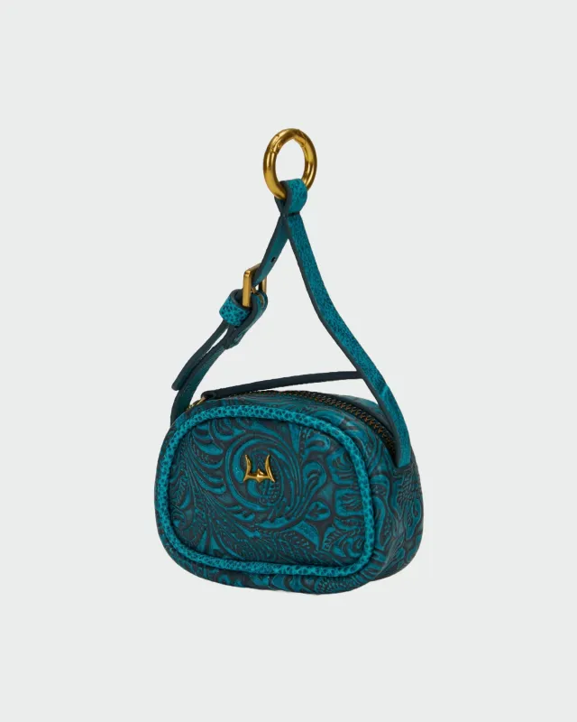 Loyal West Sophia Micro Bag Charm In Hand Finished Embossed Leather -  Turquoise sold by Myra Bag