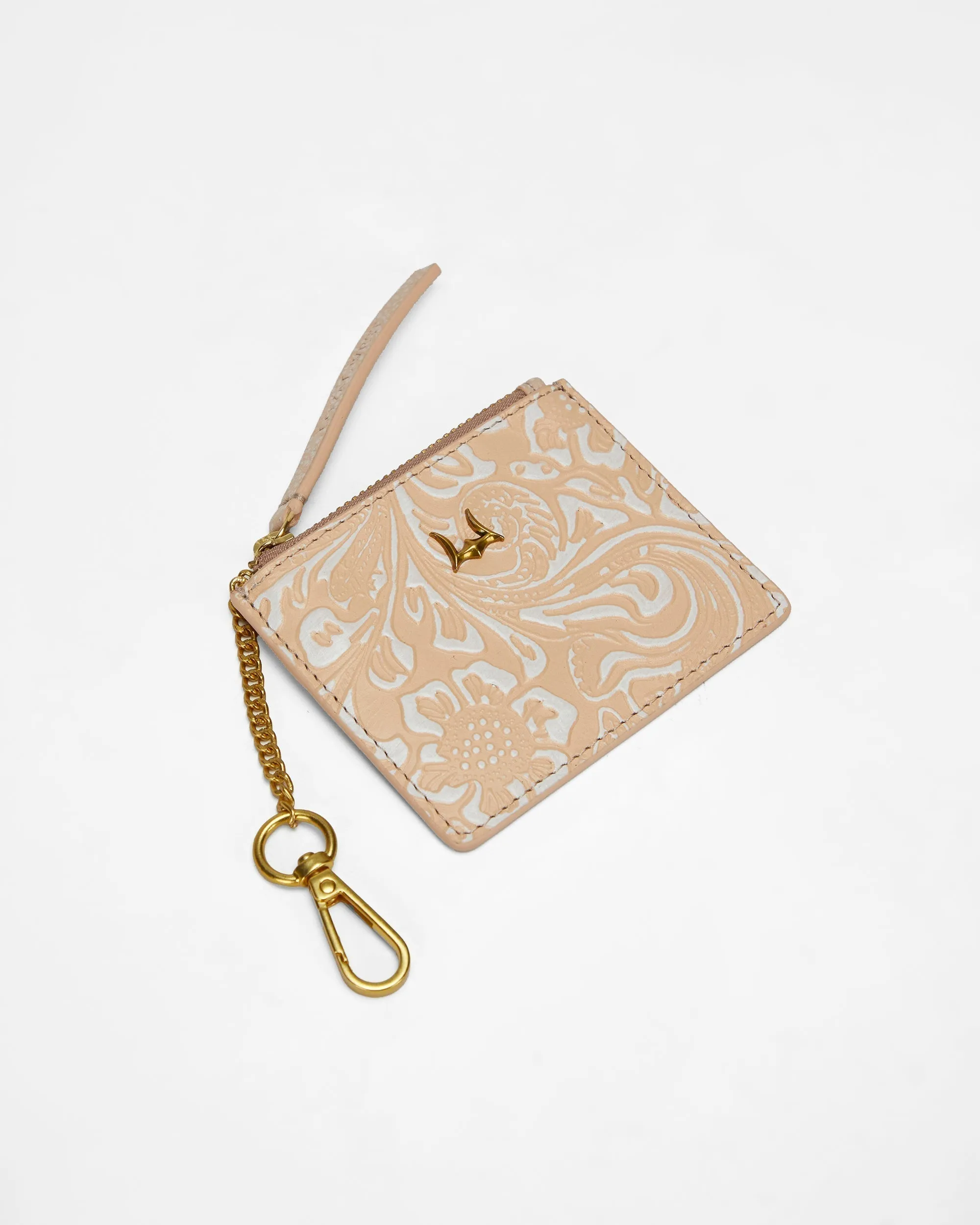 Loyal West Sophia Credit Card Holder In Hand Finished Embossed Leather - White sold by Myra Bag product image thumbnail 4