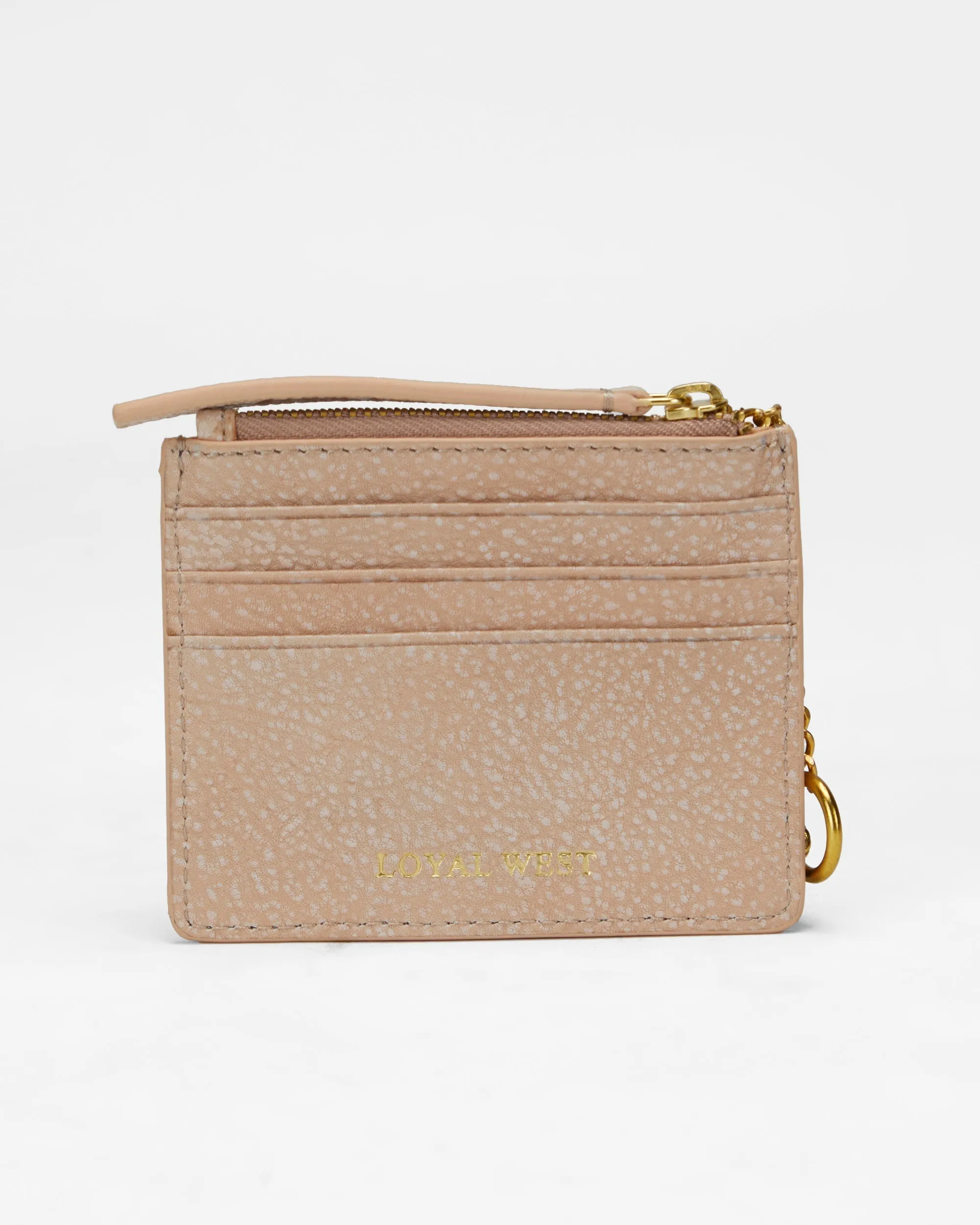 Loyal West Sophia Credit Card Holder In Hand Finished Embossed Leather - White sold by Myra Bag product image thumbnail 2