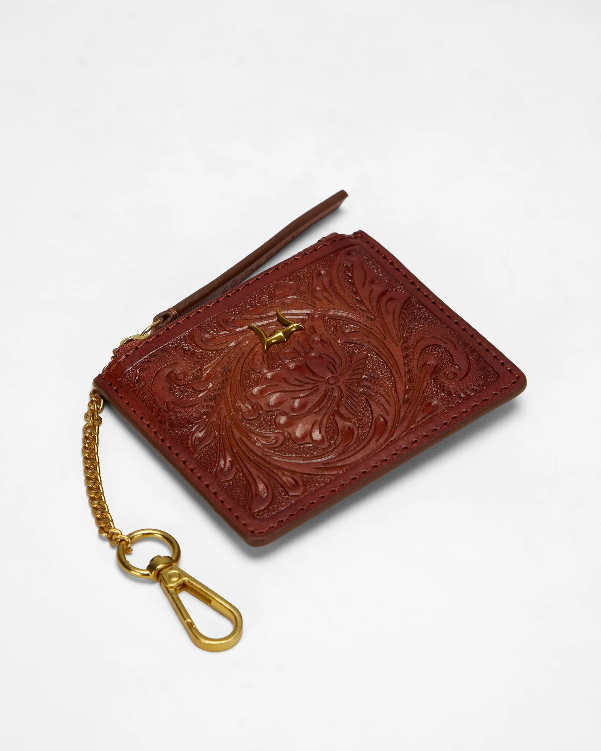 Loyal West Sophia Credit Card Holder In Handtooled Leather sold by Myra Bag product image thumbnail 3