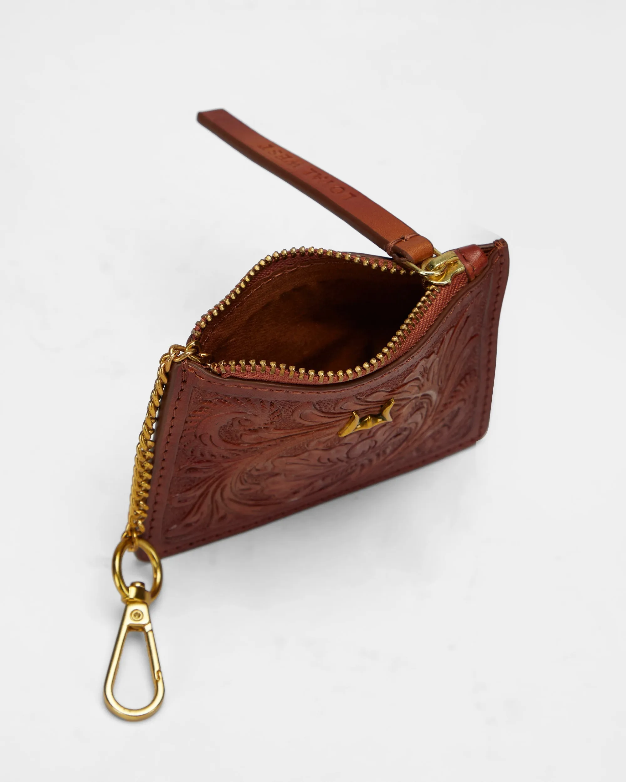 Loyal West Sophia Credit Card Holder In Handtooled Leather sold by Myra Bag product image thumbnail 4